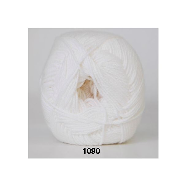 Hjertegarn - Lana Cotton 1090 Hvid