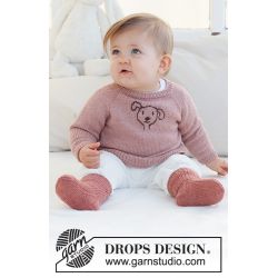 Strikkekit - Woof Woof Sweater str. 0-3 mdr