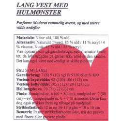Lang vest med hulmnster