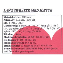 Lang sweater med htte