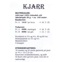 Kjarr - Strikkeopskrift slges kun sammen med garn