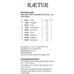 Rtur - Strikkeopskrift slges kun sammen med garn