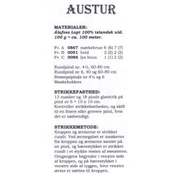 Austur - Strikkeopskrift slges kun sammen med garn
