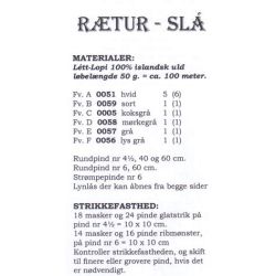 Rtur-Sl - Strikkeopskrift slges kun sammen med garn