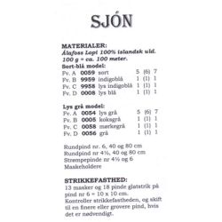 Sj&ouml;n - Strikkeopskrift slges kun sammen med garn