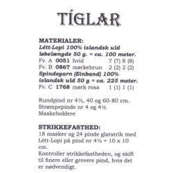 Tiglar -Strikkeopskrift slges kun med garn