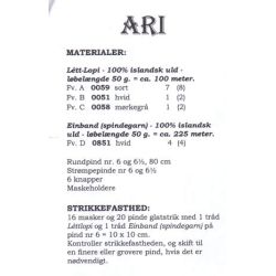 Ari - Strikkeopskrift slges kun sammen med garn