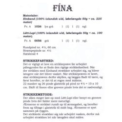 Fina - Strikkeopskrift slges kun sammen med garn