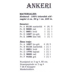 Ankeri - Strikkeopskrift slges kun med garn