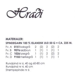 Hradi - Strikkeopskrift slges kun med garn