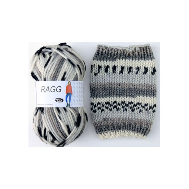 Hjertegarn - Ragg-strmpegarn 8799 Kridt/beige/gr&aring;