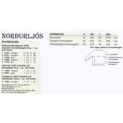 Nordurlj&oacute;s -Strikkeopskrift slges kun med garn
