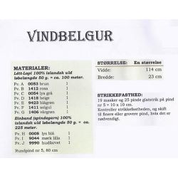 Vindbelgur - Strikkeopskrift slges kun sammen med garn