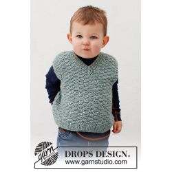 Strikkekit - Green River Vest Str.  5/6 - 7/8 - 9/10 - 11/12 r