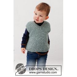 Strikkekit - Green River Vest Str.  5/6 - 7/8 - 9/10 - 11/12 r