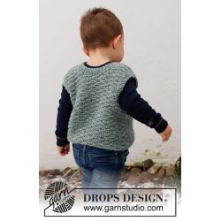 Strikkekit - Green River Vest Str.  5/6 - 7/8 - 9/10 - 11/12 r