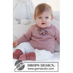 Strikkekit - Woof Woof Sweater str. 0-3 mdr