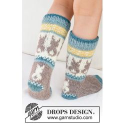 Strikkekit - Dancing Bunny Socks Str 32/34 - 35/37 - 38/40 - 41/43