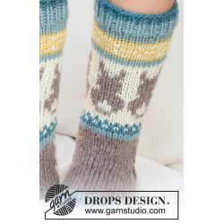 Strikkekit - Dancing Bunny Socks Str 32/34 - 35/37 - 38/40 - 41/43