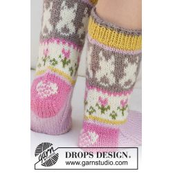 Strikkekit - Dancing Bunny Socks Str 38-40 / 41-43