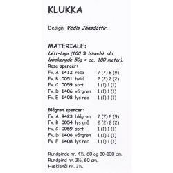 Klukka - Strikkeopskrift slges kun sammen med garn