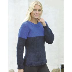 2-farvet top-down sweater