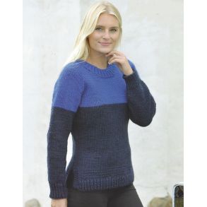 2-farvet top-down sweater