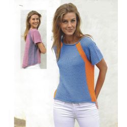 Bluse med kontrastfarve