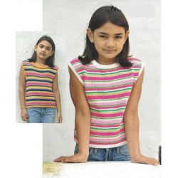 Bluse med striber eller hulmnster