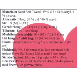 Strikkeopskrift - Sweater med sjalskrave