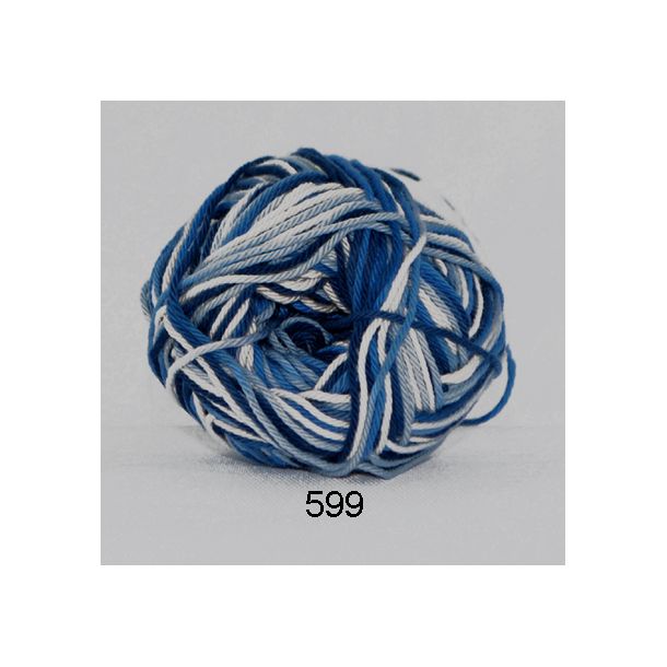 Hjertegarn - Cotton 8 599 - Natur-Lysebl&aring;-Marine