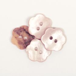 Knap - Perlemor Blomst - Drops - 15 mm