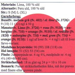 Strikkeopskrift - Sweater med mnsterstrikket krav