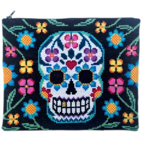 Sugar Skull With Gold Tooth - Pung - 26 x 21 cm - Fru Zippe
