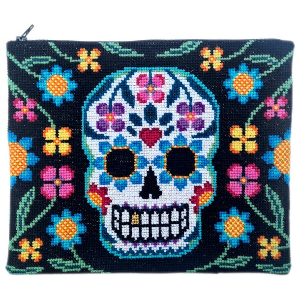 Sugar Skull With Gold Tooth - Pung - 26 x 21 cm - Fru Zippe