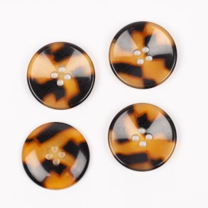 Knap - Imiteret Horn - Skildpadde - 25 mm
