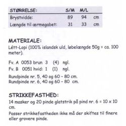 Vest med stjerner-voksen - Strikkeopskrift slges kun sammen med garn