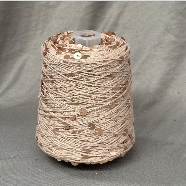 Bomuld med pailletter 19 - Lys Beige/Lys Beige, Mat