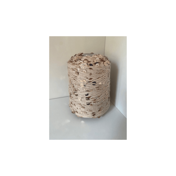 Bomuld med pailletter 18 - Lys Beige/Lys Beige, Blank