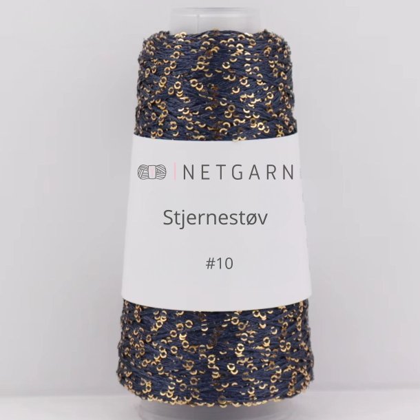 Netgarns Stjernest�v 10 Marinebl&aring; med guld pailletter
