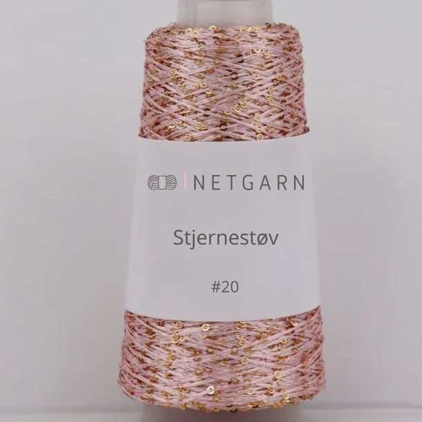 Netgarns Stjernest�v 20 Rosa med guld pailletter