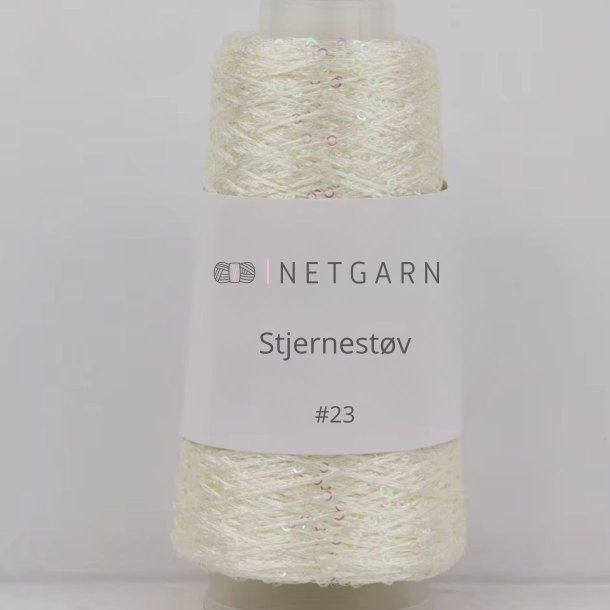 Netgarns Stjernest�v 23 Hvid med transperant pailletter