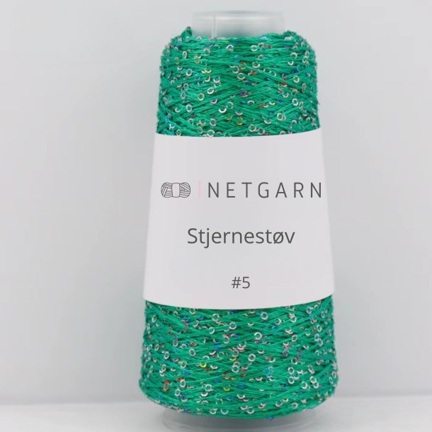 Netgarns Stjernest�v 5 Gr&oslash;n med multifarvet pailletter