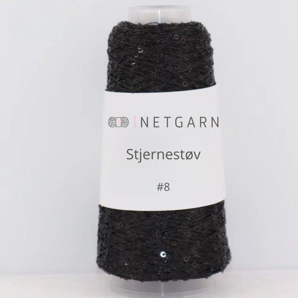 Netgarns Stjernest�v 8 Sort med sort pailletter