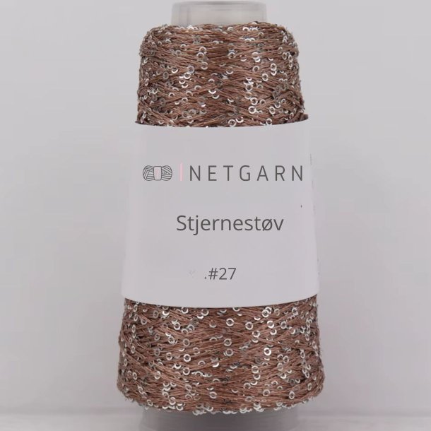 Netgarns Stjernest�v 27 Lys brun med s&oslash;lv pailletter