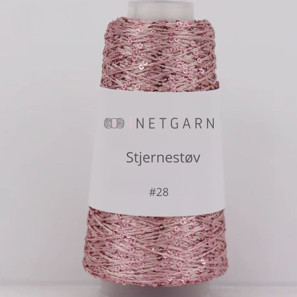 Netgarns Stjernest�v 28 Rosa med rosa og lilla pailletter