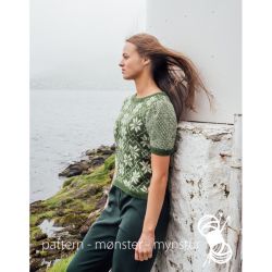 Strikkekit - Bluse med stjernemnster - Navia str L