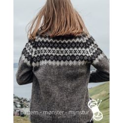 Strikkekit - Cardigan med mnster - Navia - Str. S-M