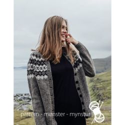 Strikkekit - Cardigan med mnster - Navia - Str. S-M