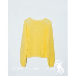 Strikkekit - Gul damebluse Str XL - Navia